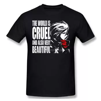 Мужская одежда Футболка «Атака Титанов» Мир жесток, а также очень красивый дизайн Футболки с короткими рукавами Уличная одежда Harajuku