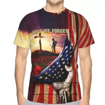 Мужская одежда Футболки Памяти ветеранов Футболка Христианская Готика Иисус Христос Крест 3D Печать Винтаж Хип-Хоп Короткий рукав S красный