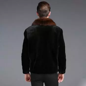 Мужская одежда из искусственного меха, шуба из цельного норки, мужская шуба из норки с лацканами из норки, трава, мужская шуба, пальто, пальто S