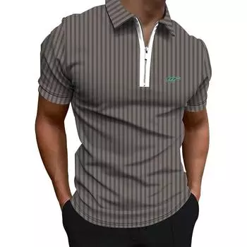 Мужская одежда Летняя мода с коротким рукавом на молнии Рубашка поло Мужская спортивная рубашка поло с лацканами.
