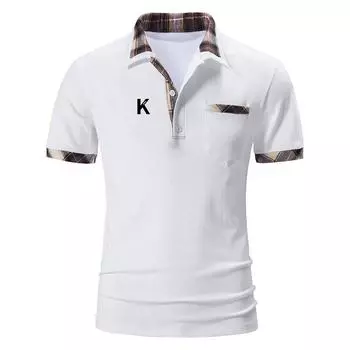 Мужская одежда, новая летняя модная рубашка-поло с коротким рукавом и принтом, мужская повседневная рубашка-поло для гольфа, топы. S белый