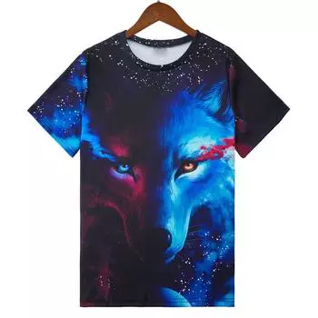 Мужская одежда Повседневная одежда с принтом Футболки с круглым вырезом и коротким рукавом Топы с круглым вырезом Уличная одежда в тропическом стиле S-M