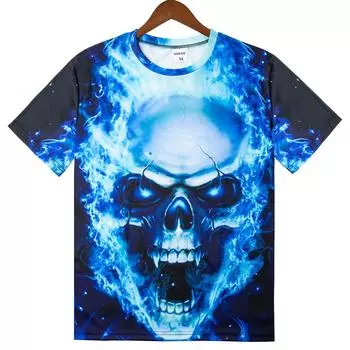 Мужская одежда Повседневная одежда с принтом Футболки с круглым вырезом и коротким рукавом Топы с круглым вырезом Уличная одежда в тропическом стиле S-M