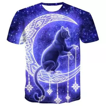 Мужская одежда Повседневная одежда с принтом Футболки с круглым вырезом и коротким рукавом Топы с круглым вырезом Уличная одежда в тропическом стиле S-M