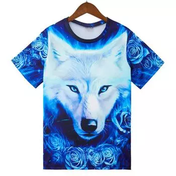 Мужская одежда Повседневная одежда с принтом Футболки с круглым вырезом и коротким рукавом Топы с круглым вырезом Уличная одежда в тропическом стиле S-M