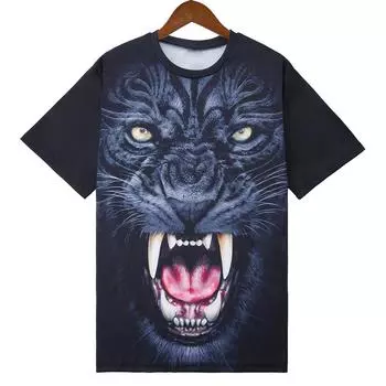 Мужская одежда Повседневная одежда с принтом Футболки с круглым вырезом и коротким рукавом Топы с круглым вырезом Уличная одежда в тропическом стиле S-M