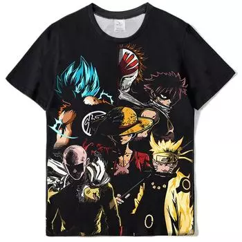 Мужская одежда Повседневная одежда с принтом Футболки с круглым вырезом и коротким рукавом Топы с круглым вырезом Уличная одежда в тропическом стиле S-M