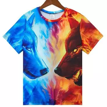 Мужская одежда Повседневная одежда с принтом Футболки с круглым вырезом и коротким рукавом Топы с круглым вырезом Уличная одежда в тропическом стиле S-M