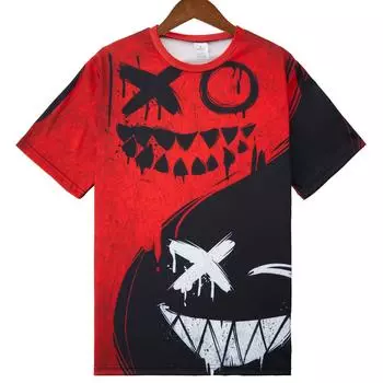 Мужская одежда Повседневная одежда с принтом Футболки с круглым вырезом и коротким рукавом Топы с круглым вырезом Уличная одежда в тропическом стиле S-M