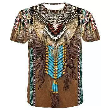 Мужская одежда Повседневная одежда с принтом Футболки с круглым вырезом и коротким рукавом Топы с круглым вырезом Уличная одежда в тропическом стиле S-M