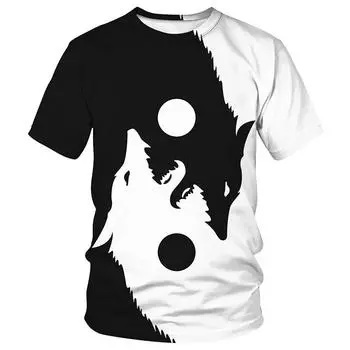 Мужская одежда Повседневная одежда с принтом Футболки с круглым вырезом и коротким рукавом Топы с круглым вырезом Уличная одежда в тропическом стиле S-M