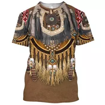 Мужская одежда Повседневная одежда с принтом Футболки с круглым вырезом и коротким рукавом Топы с круглым вырезом Уличная одежда в тропическом стиле S-M