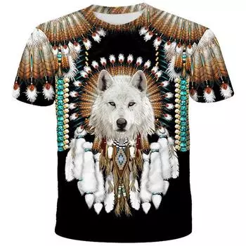 Мужская одежда Повседневная одежда с принтом Футболки с круглым вырезом и коротким рукавом Топы с круглым вырезом Уличная одежда в тропическом стиле S-M