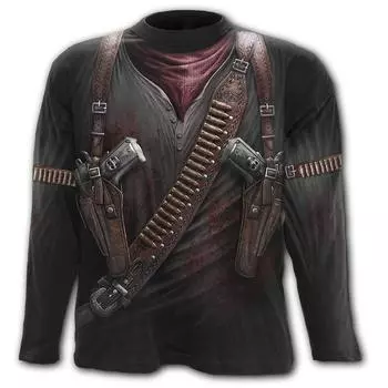 Мужская одежда Повседневные принты Футболки с круглым вырезом и длинными рукавами Топы с круглым вырезом Уличная одежда в тропическом стиле S-M