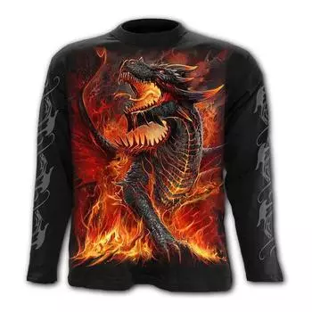 Мужская одежда Повседневные принты Футболки с круглым вырезом и длинными рукавами Топы с круглым вырезом Уличная одежда в тропическом стиле S-M