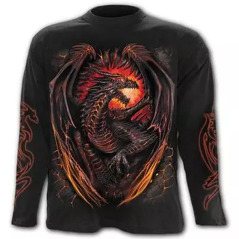 Мужская одежда Повседневные принты Футболки с круглым вырезом и длинными рукавами Топы с круглым вырезом Уличная одежда в тропическом стиле S-M