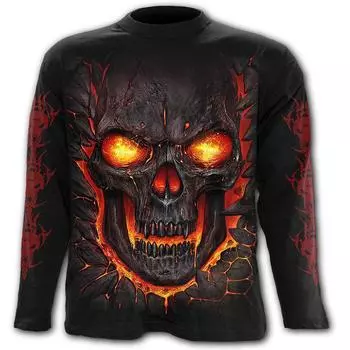 Мужская одежда Повседневные принты Футболки с круглым вырезом и длинными рукавами Топы с круглым вырезом Уличная одежда в тропическом стиле S-M