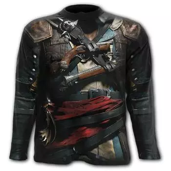 Мужская одежда Повседневные принты Футболки с круглым вырезом и длинными рукавами Топы с круглым вырезом Уличная одежда в тропическом стиле S-M