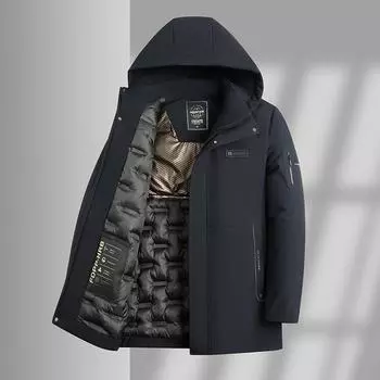 Мужская одежда с хлопковой набивкой Зимняя утолщенная одежда с хлопковой набивкой Одежда для папы Среднего и пожилого возраста Куртки с хлопковой набивкой L тёмно-синий