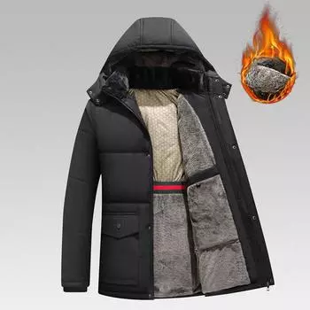 Мужская одежда с хлопковой подкладкой, графеновый утеплитель и флис, молодежная одежда с хлопковой подкладкой, флис и более плотные материалы. M чёрный