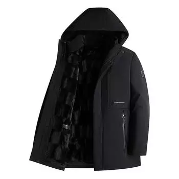 Мужская одежда с хлопковой подкладкой. Осенняя и зимняя флисовая съемная шапка. Повседневная теплая одежда с хлопковой подкладкой для мужчин среднего возраста. Одежда для пап. L темно-синий