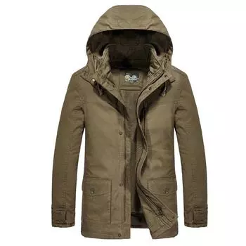 Мужская одежда с хлопковой подкладкой, съемный комплект из двух предметов, новая зимняя куртка, свободная, большого размера, с капюшоном, с хлопковой подкладкой L