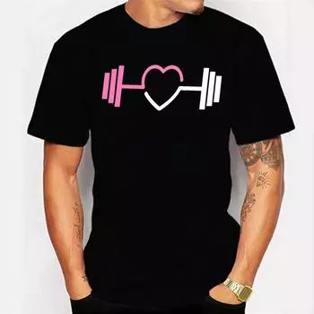 Мужская одежда Штанга Love Muscle Tank для тренировок и тяжелой атлетики Футболка большого размера с принтом Harajuku Уличная одежда Мужская уличная одежда S чёрный