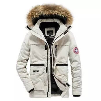 Мужская одежда, средняя и длинная, термобельё с хлопковой подкладкой, мужская шапка-ушанка большого размера, утолщённое свободное повседневное мужское зимнее пальто с хлопковой подкладкой M жёлтый