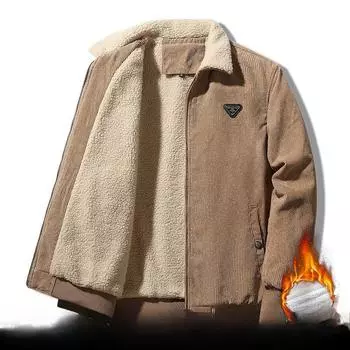 Мужская одежда Утепленная утепленная куртка Зимняя куртка с отворотом Куртка M чёрный