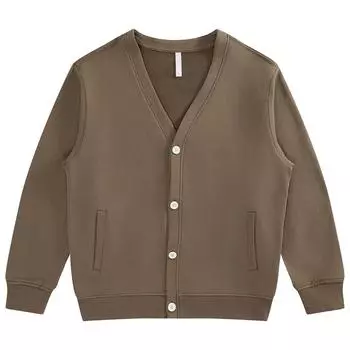 Мужская одежда | Весна и осень Хлопковый махровый вязаный кардиган с V-образным вырезом Свитер Свободный повседневный топ Японский модный бренд S