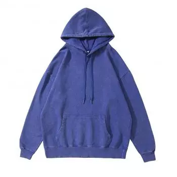 Мужская одежда Винтажные черные толстовки с капюшоном для мужчин и женщин Большие толстовки в стиле хип-хоп Повседневный пуловер Y2K Винтажная вымытая толстовка L коричневый