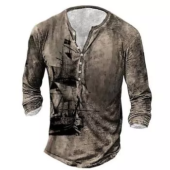 Мужская одежда весна осень футболка с длинным рукавом 3D цифровая печать спортивные топы футболка S