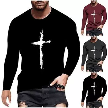 Мужская одежда весна осень новые длинные рукава круглый вырез футболка мужская хип-хоп быстросохнущая беговая футболка топы S чёрный