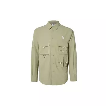 Мужская рубашка Nike ACG Dri-FIT UV Devastation Trail Colorblock с длинным рукавом и несколькими карманами, оливково-зеленая DN3937-276 L
