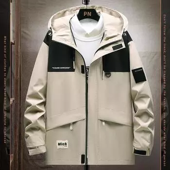 Мужская однослойная куртка весна-осень ветрозащитная и водонепроницаемая модная рабочая куртка повседневная спортивная модная куртка M