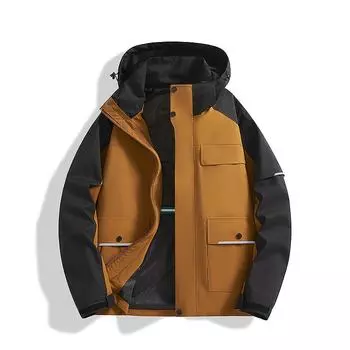 Мужская однослойная тонкая ветрозащитная водонепроницаемая дышащая куртка, осенняя новая одежда для скалолазания на открытом воздухе S бежевый