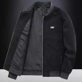 Мужская однослойная ветрозащитная куртка на весну и осень Мужская бейсбольная куртка Вельветовая куртка на молнии XXXXL