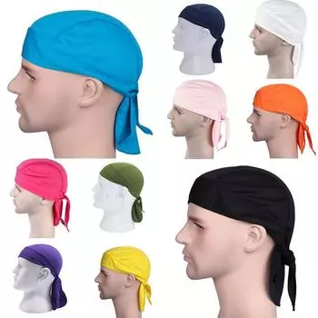 Мужская однотонная бандана с завязками на спине Doo Rag Do Du мотоциклетная кепка с черепом, шляпа, накидка чёрный