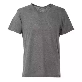 Мужская однотонная базовая футболка с v-образным вырезом антрацитового цвета