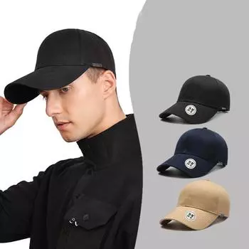 Мужская однотонная бейсболка на весну и осень чёрный