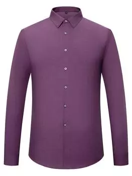 Мужская однотонная деловая классическая рубашка с длинным рукавом без кармана, классические рубашки из эластичного бамбукового волокна обычного кроя, легкие в уходе 39 белый