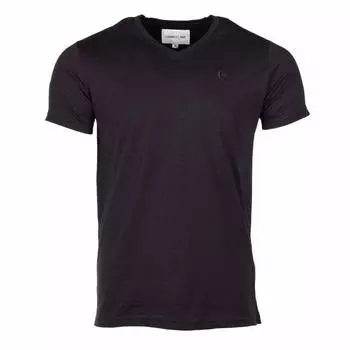 Мужская однотонная футболка Aquarossa с V-образным вырезом CERRUTI S чёрный