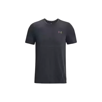 Мужская однотонная футболка для бега Under Armour с короткими рукавами, персиково-серая 1376781-012 M
