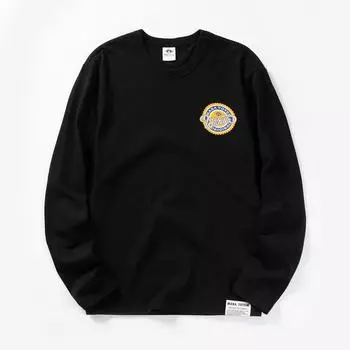 Мужская однотонная футболка, многоцветная трикотажная футболка, мужская осенне-зимняя футболка, хлопковый топ с длинными рукавами MN33203