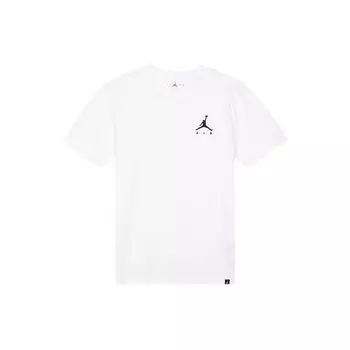 Мужская однотонная футболка с короткими рукавами и круглым вырезом Jordan Jumpman Logo, белые AH5297-100 S