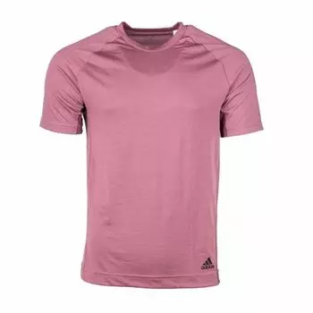 Мужская однотонная футболка с короткими рукавами и логотипом ADIDAS