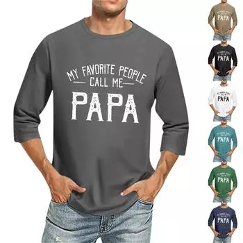 Мужская однотонная футболка с круглым вырезом и рукавами три четверти L чёрный