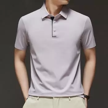 Мужская однотонная футболка Traceless с коротким рукавом, деловая повседневная тонкая рубашка-поло M