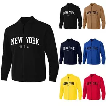 Мужская однотонная куртка-бомбер с буквенным принтом, мужская весенне-осенняя повседневная трендовая куртка большого размера на молнии XXXXL жёлтый