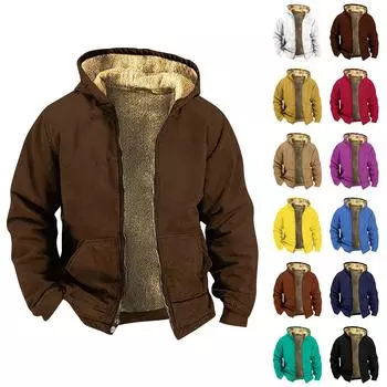 Мужская однотонная куртка, мужская весенне-осенняя повседневная трендовая куртка на молнии с капюшоном L чёрный